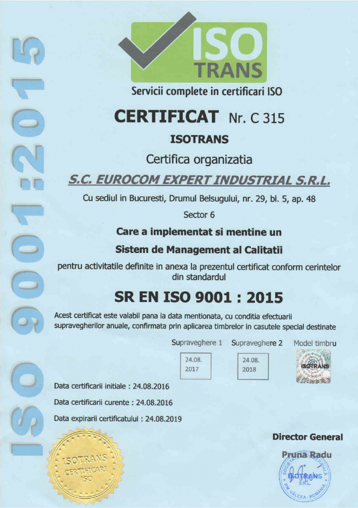 certificat calitate eurocom